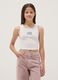 Girls&rsquo; white fitted stretch cotton vest top with embroidery_0