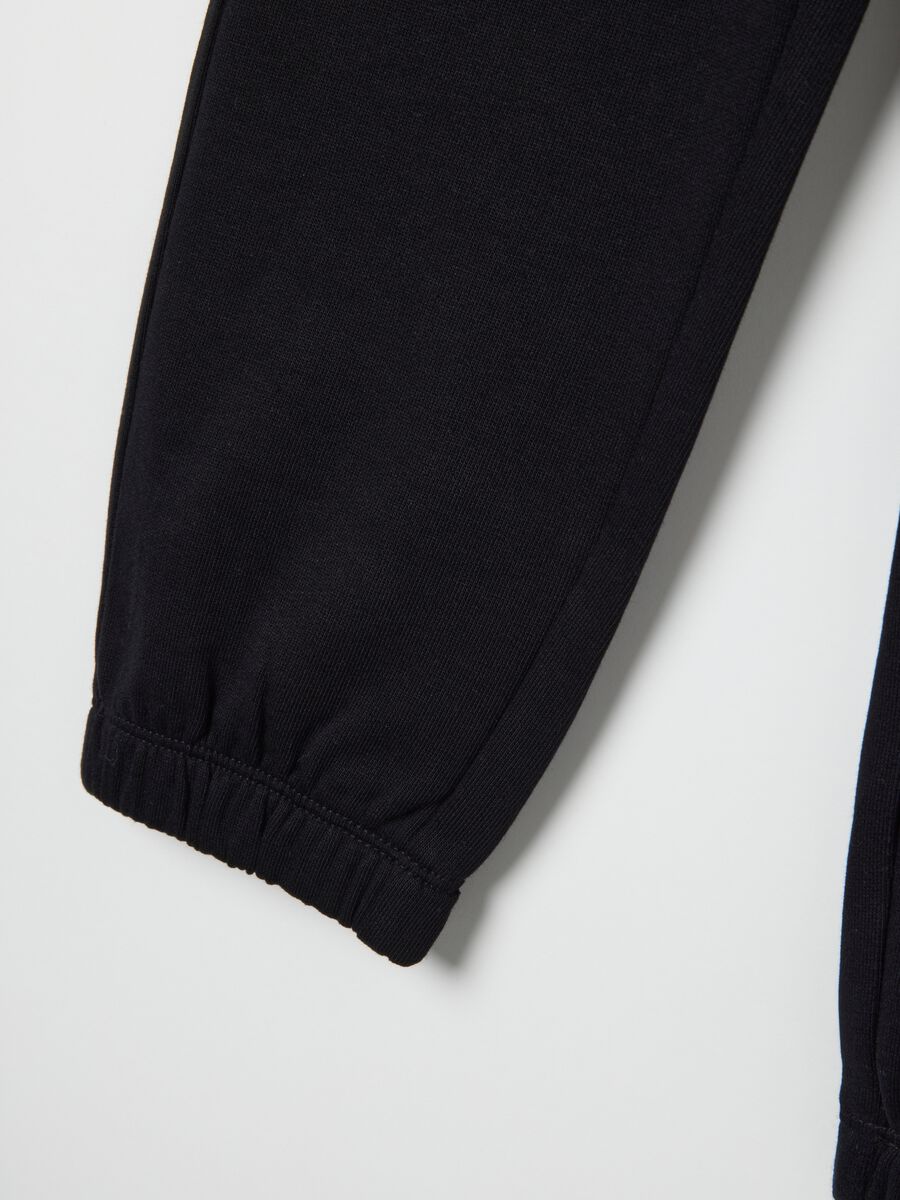 Children's jogger trousers in pure cotton black regular fit_3