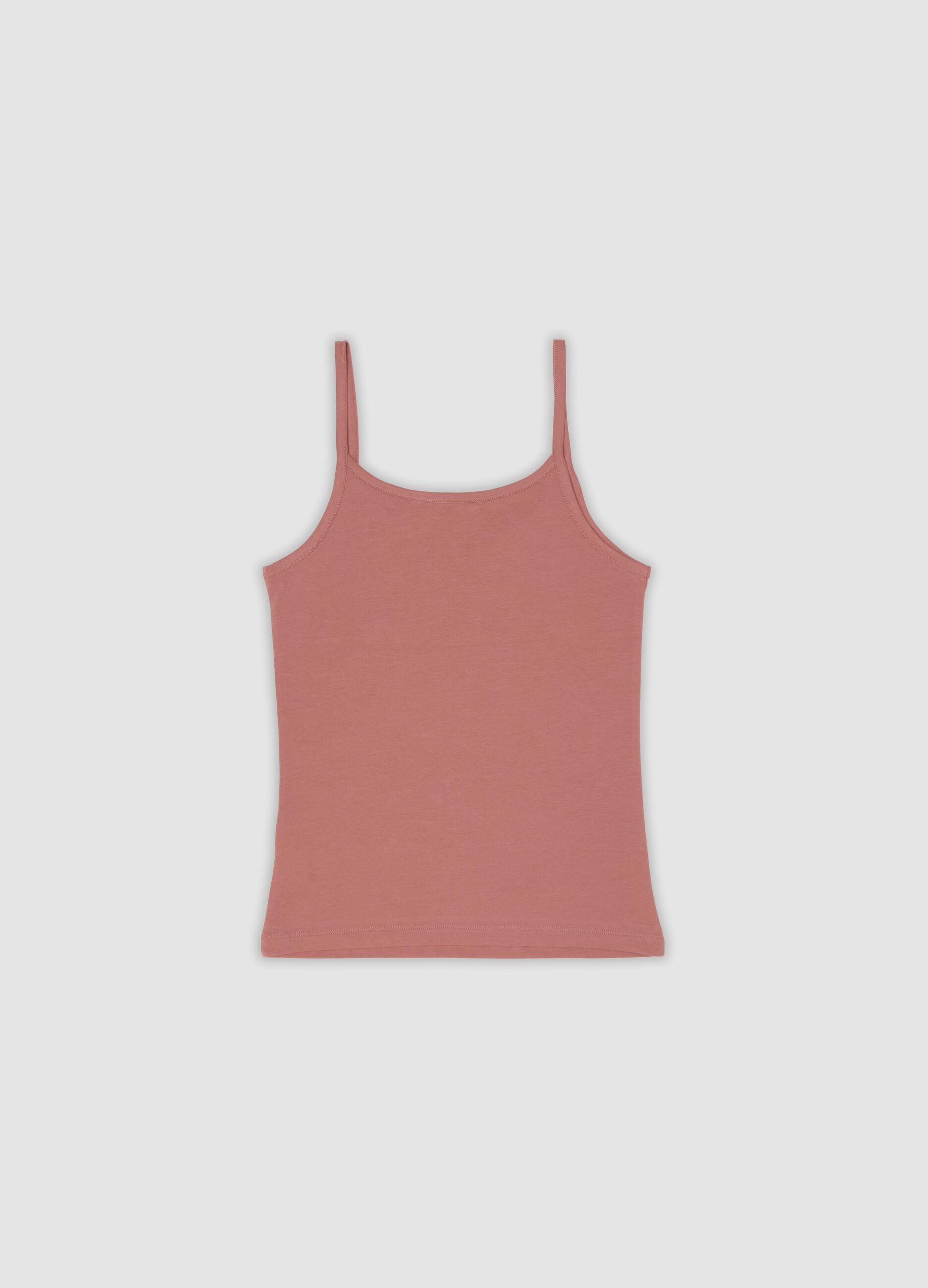 2-pack pink and white organic stretch cotton vests