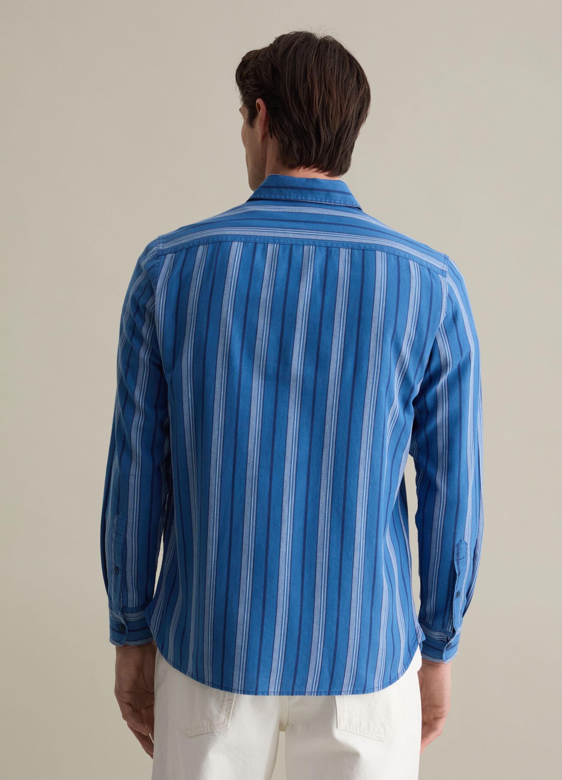 Striped cotton shacket