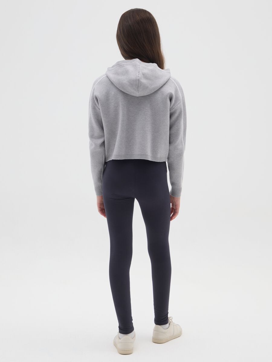 Leggings blu da ragazza in cotone elasticizzato vestibilità skinny_1