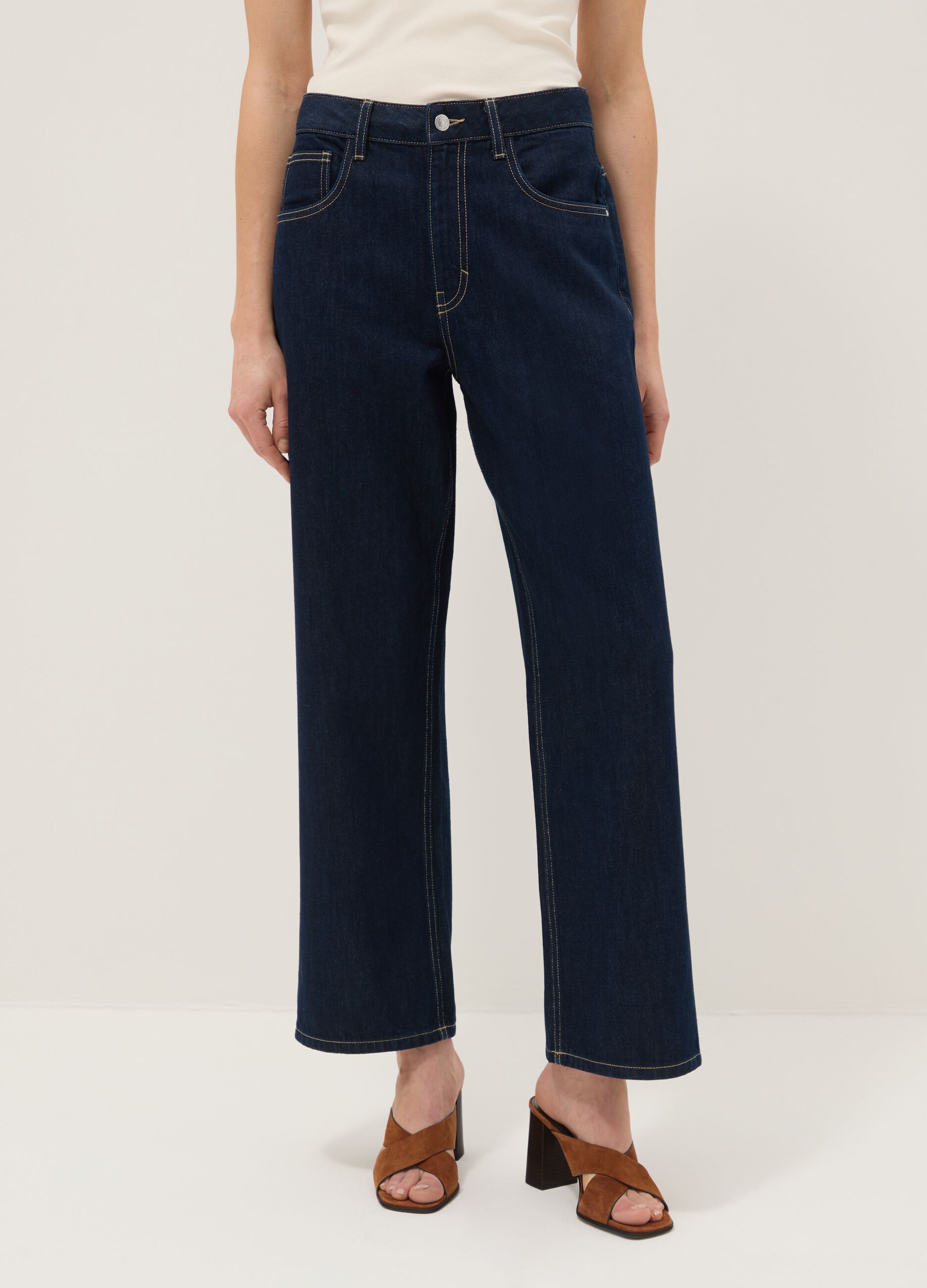 Jeans in puro cotone blu baggy fit
