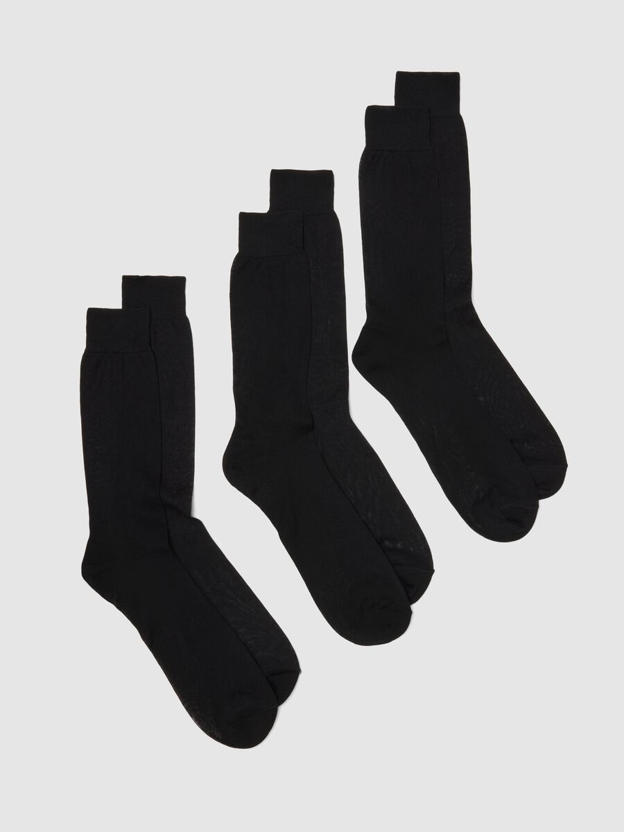 Triple pack of black pure cotton ankle socks with regular fit_0
