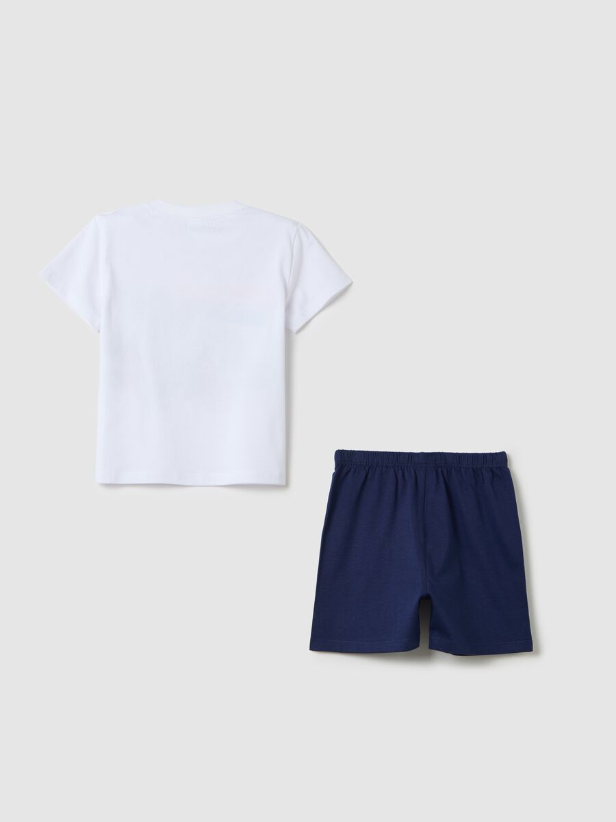 White and blue pyjamas in cotton with The Jungle Book print_1