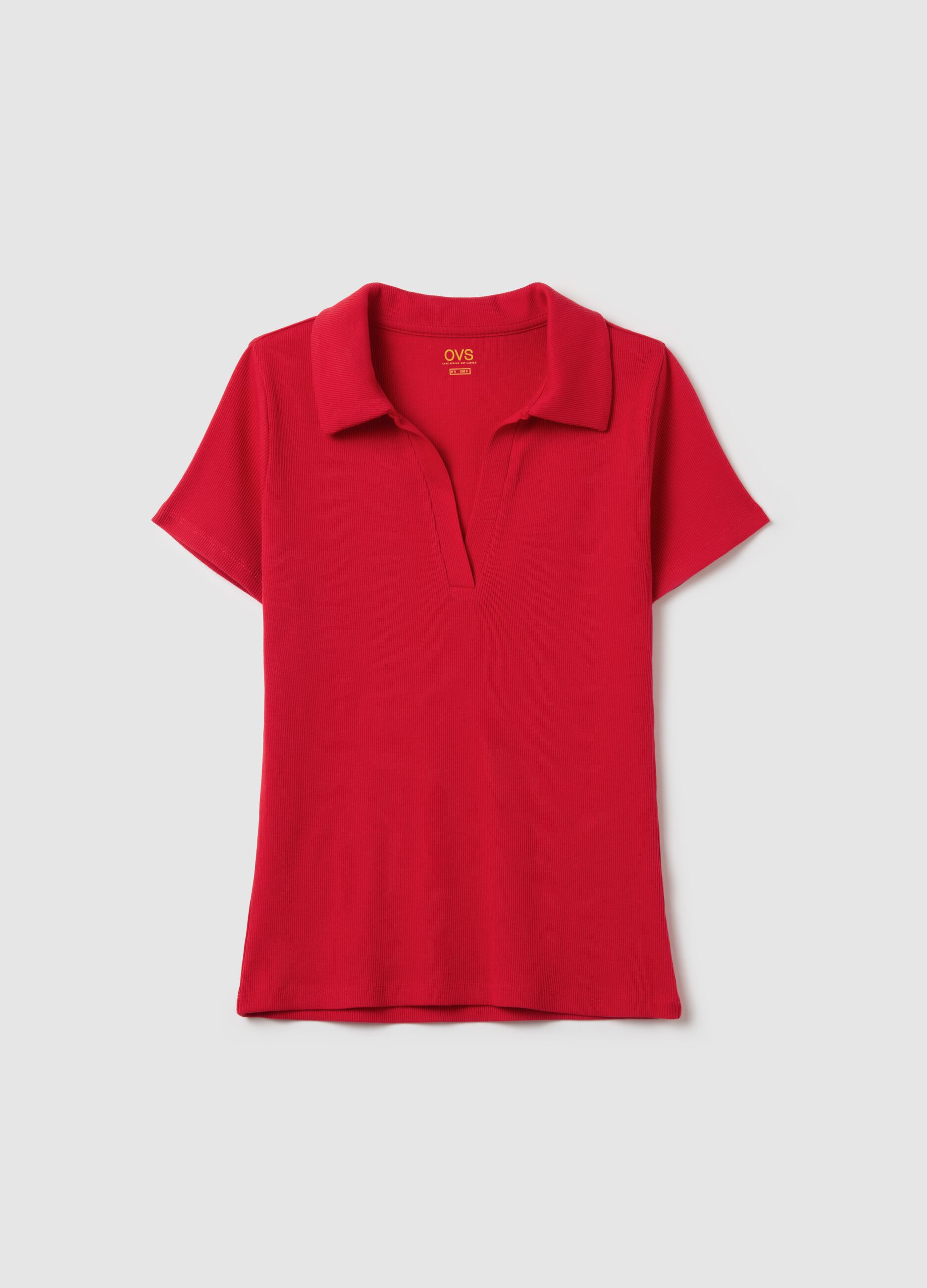 T-shirt with polo neck