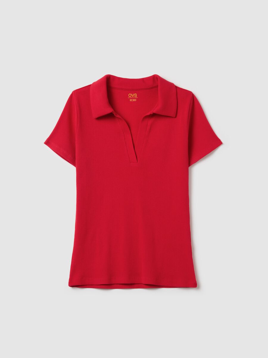 T-shirt with polo neck_4