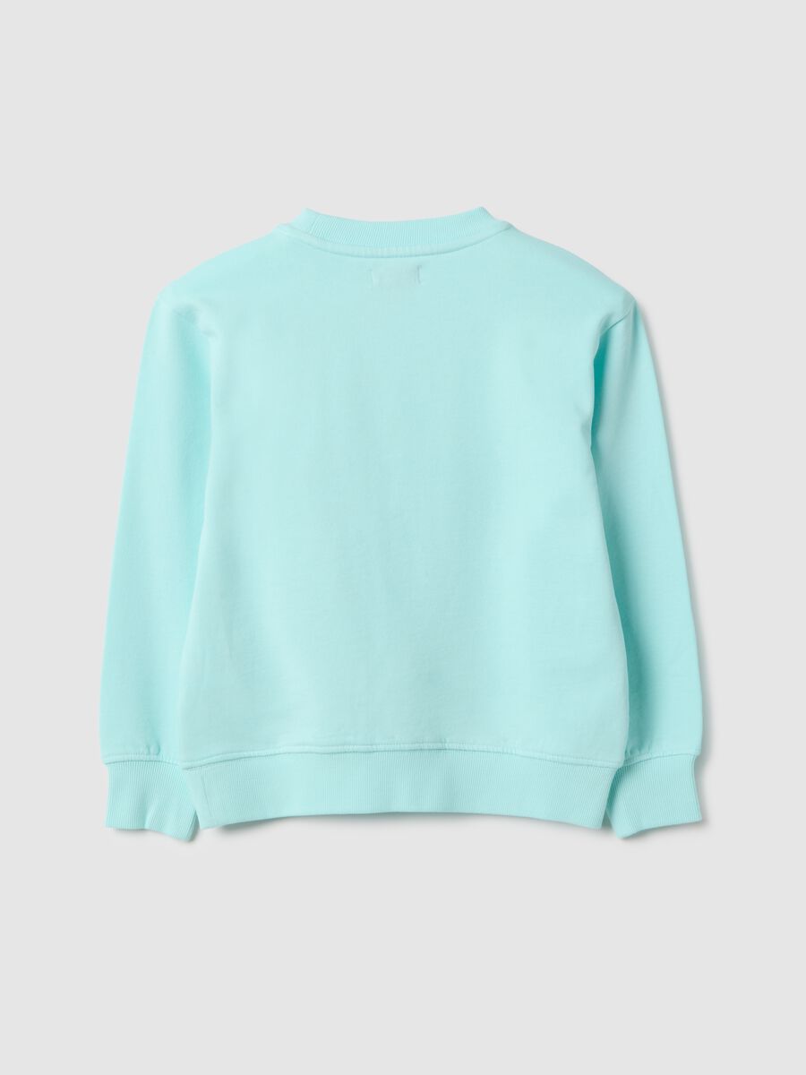 Blue pure cotton oversized fit children's crew neck sweatshirt_1