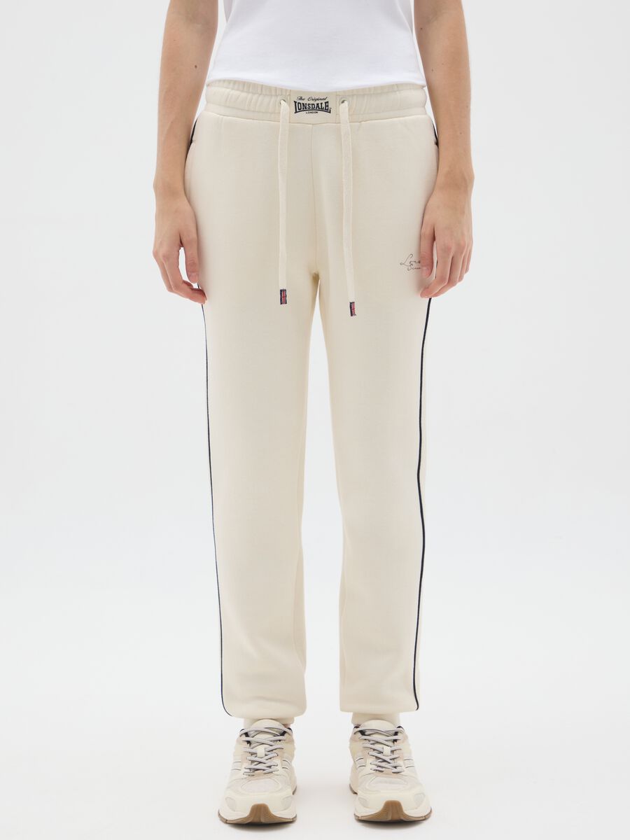 Beige Cotton Mix Regular Fit Trousers_1