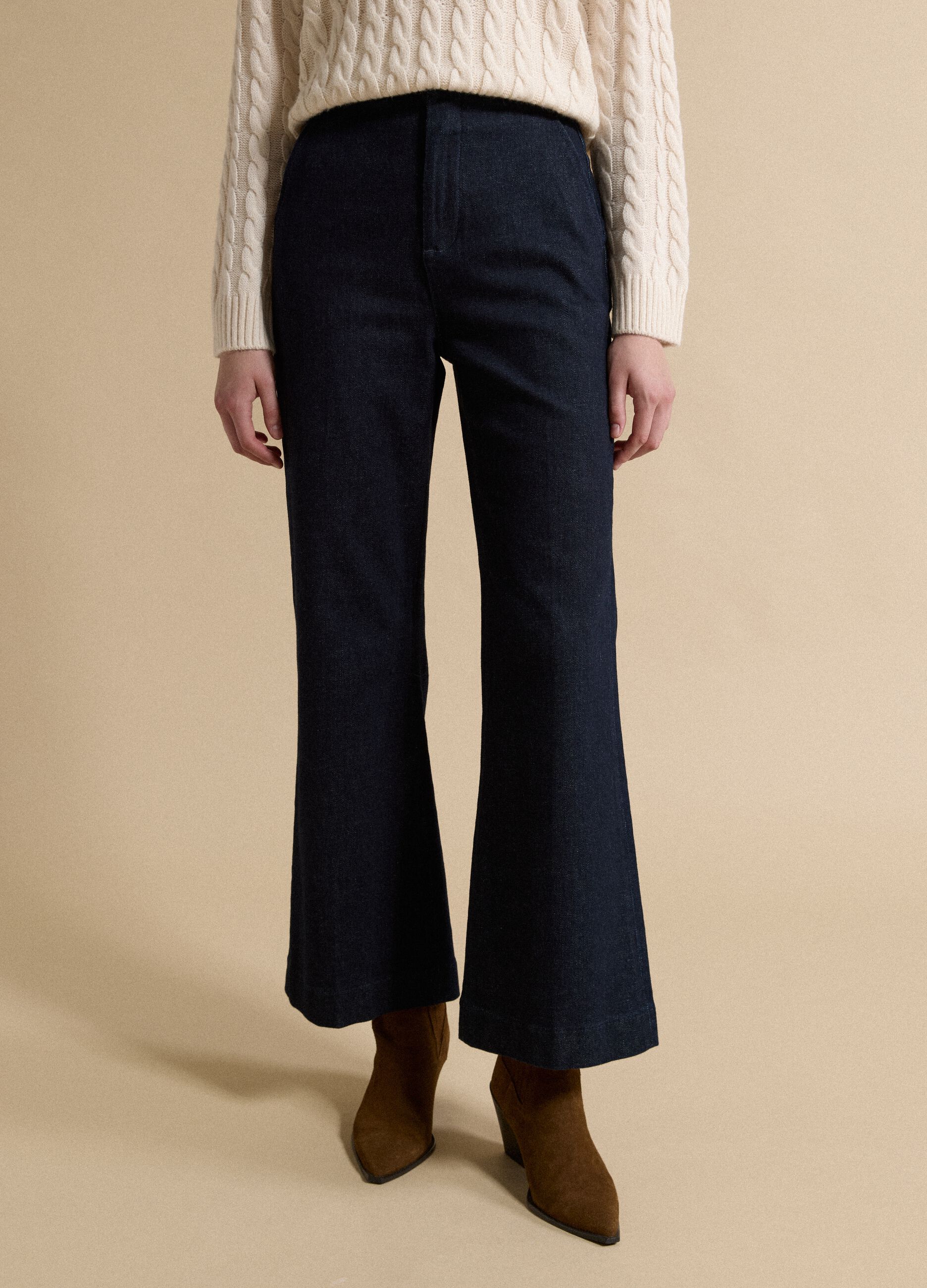 Blue stretch-cotton straight-fit jeans