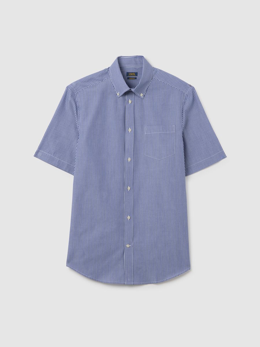 Camicia da uomo in misto cotone multicolor regular fit con colletto buttondown_0
