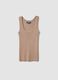Beige viscose blend fitted tank top_4
