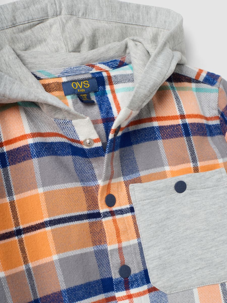 Multicolour hooded pure cotton slim-fit shirt for boys_2