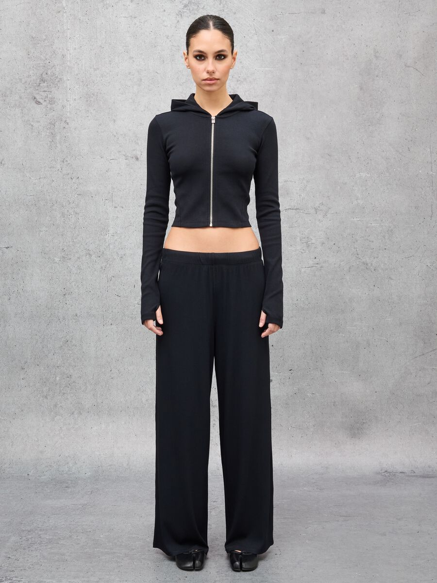 Ribbed Hoodie Black_5