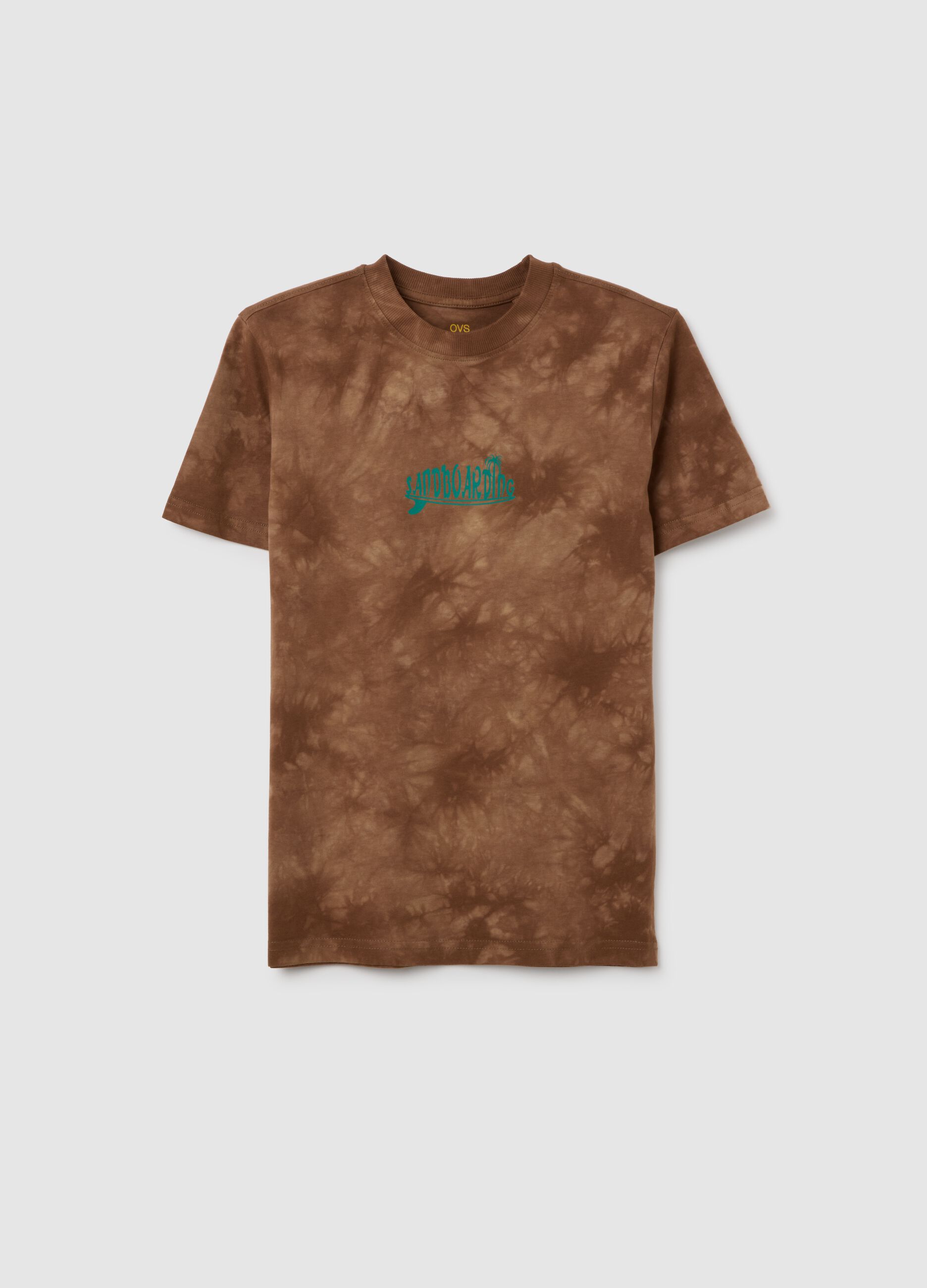 Boys' pure cotton regular fit brown T-shirt
