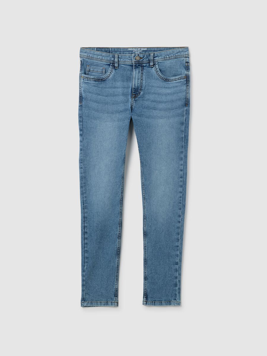 Men's Super Skinny Light Blue Denim Jeans_4