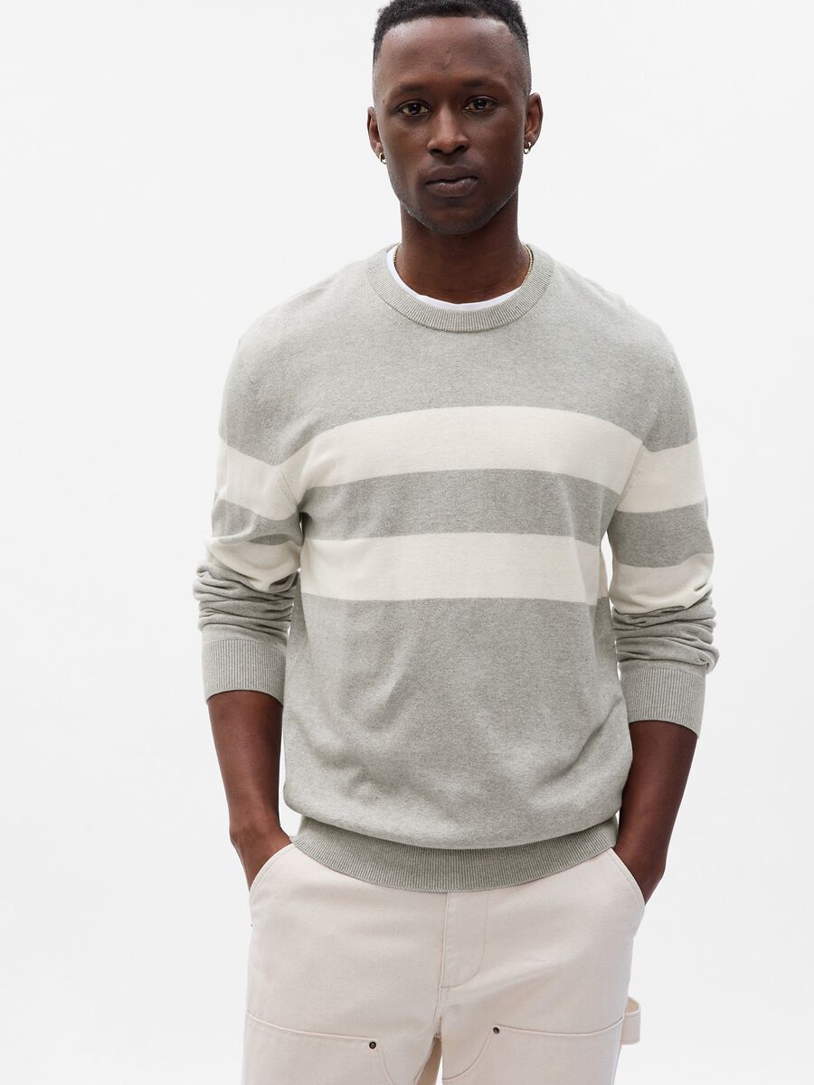 Pullover in cotone a righe_0