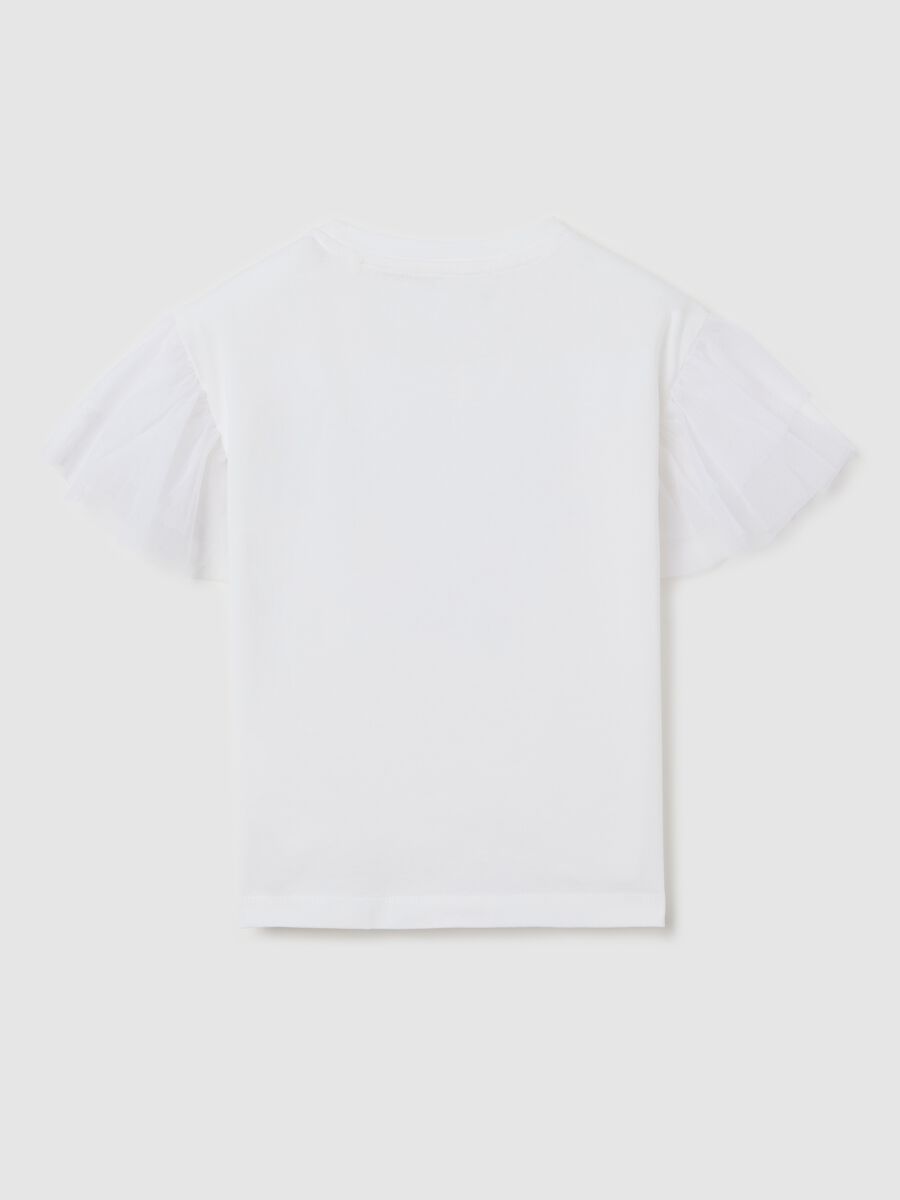 White stretch cotton T-shirt with sequins_1