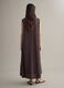 Long brown cotton-blend dress, regular fit_2