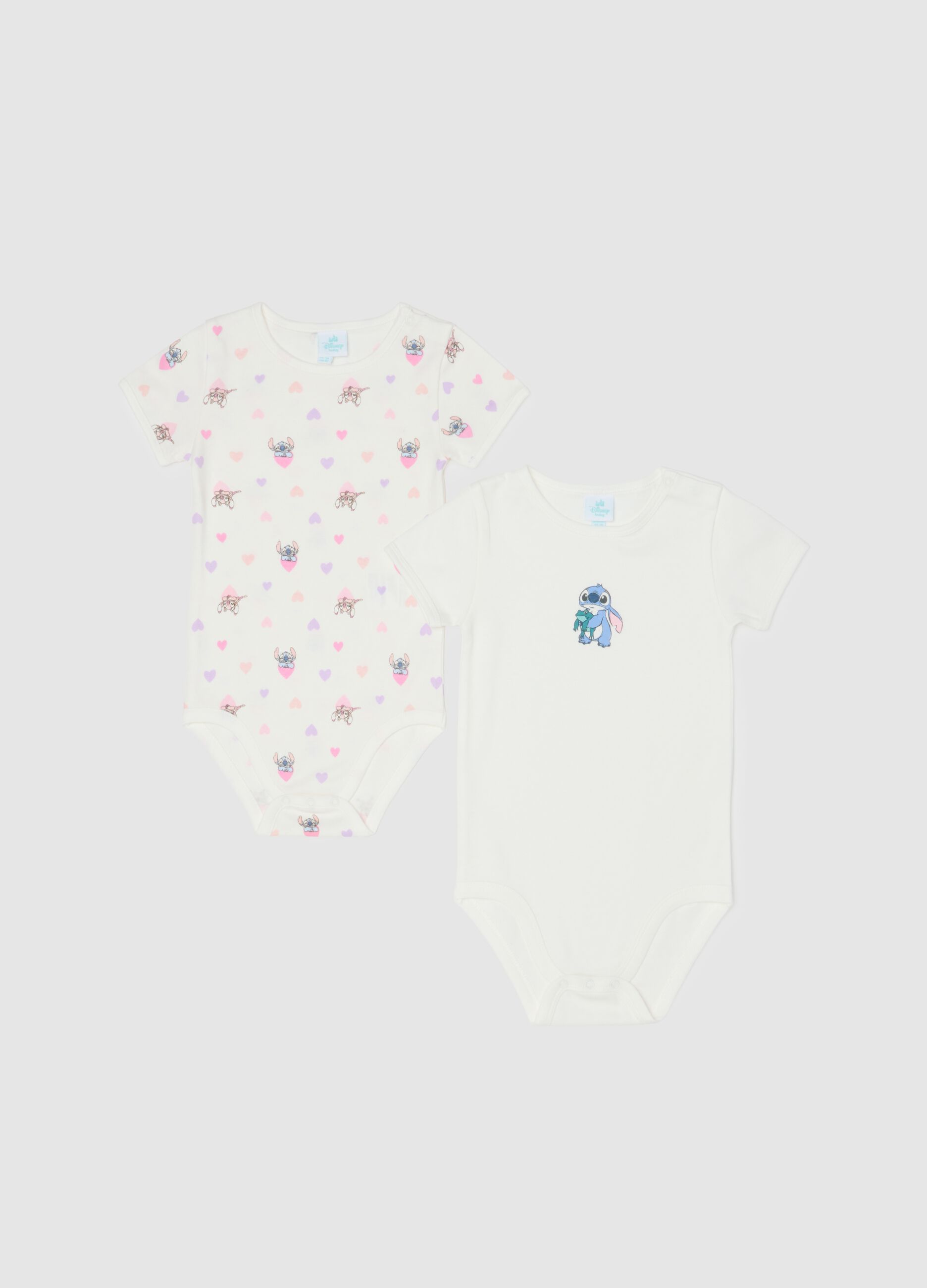 Baby girl white cotton short sleeve bodysuit twin pack