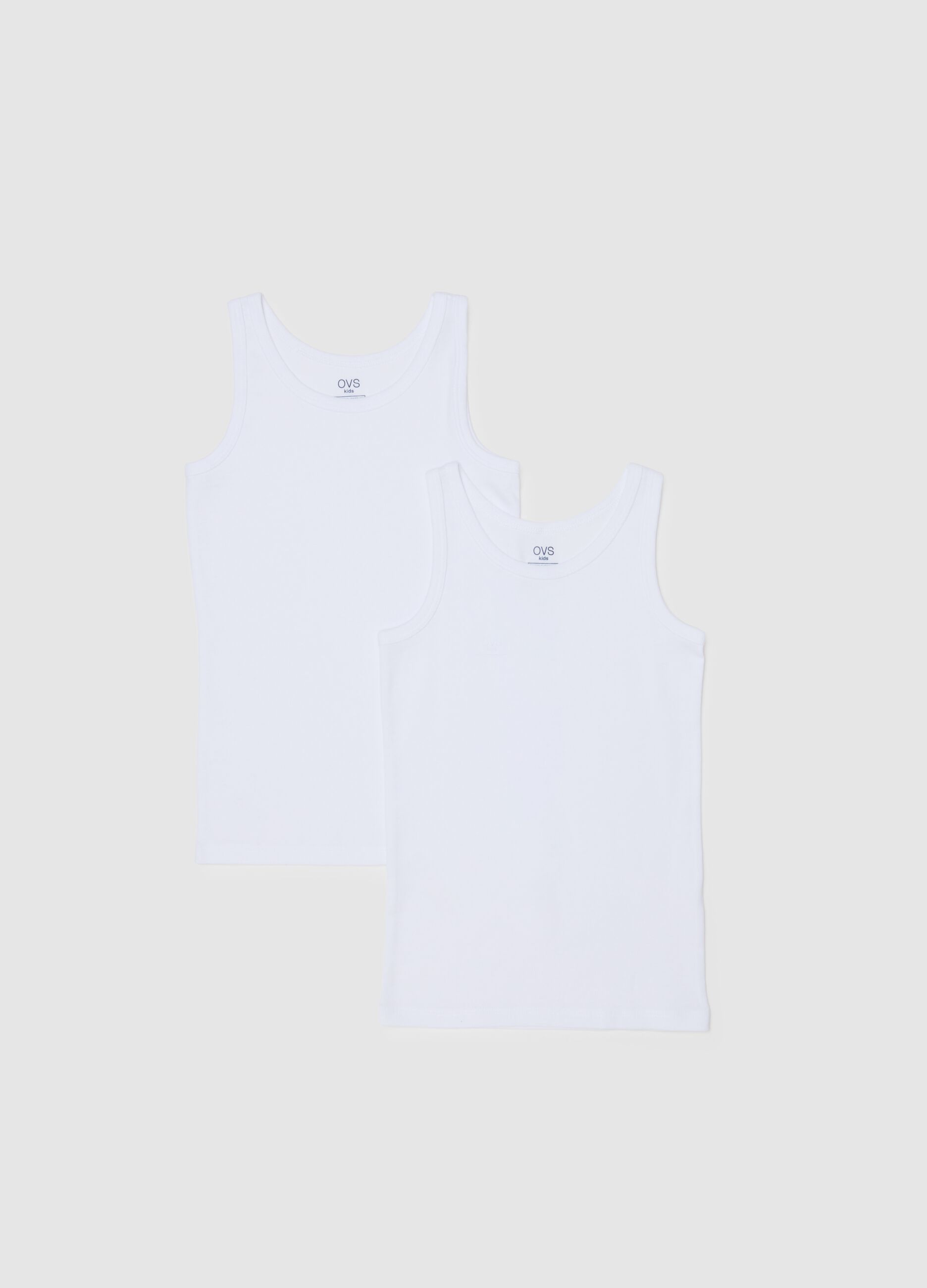 Bipack t-shirt bianche smanicate da bambino in puro cotone regular fit