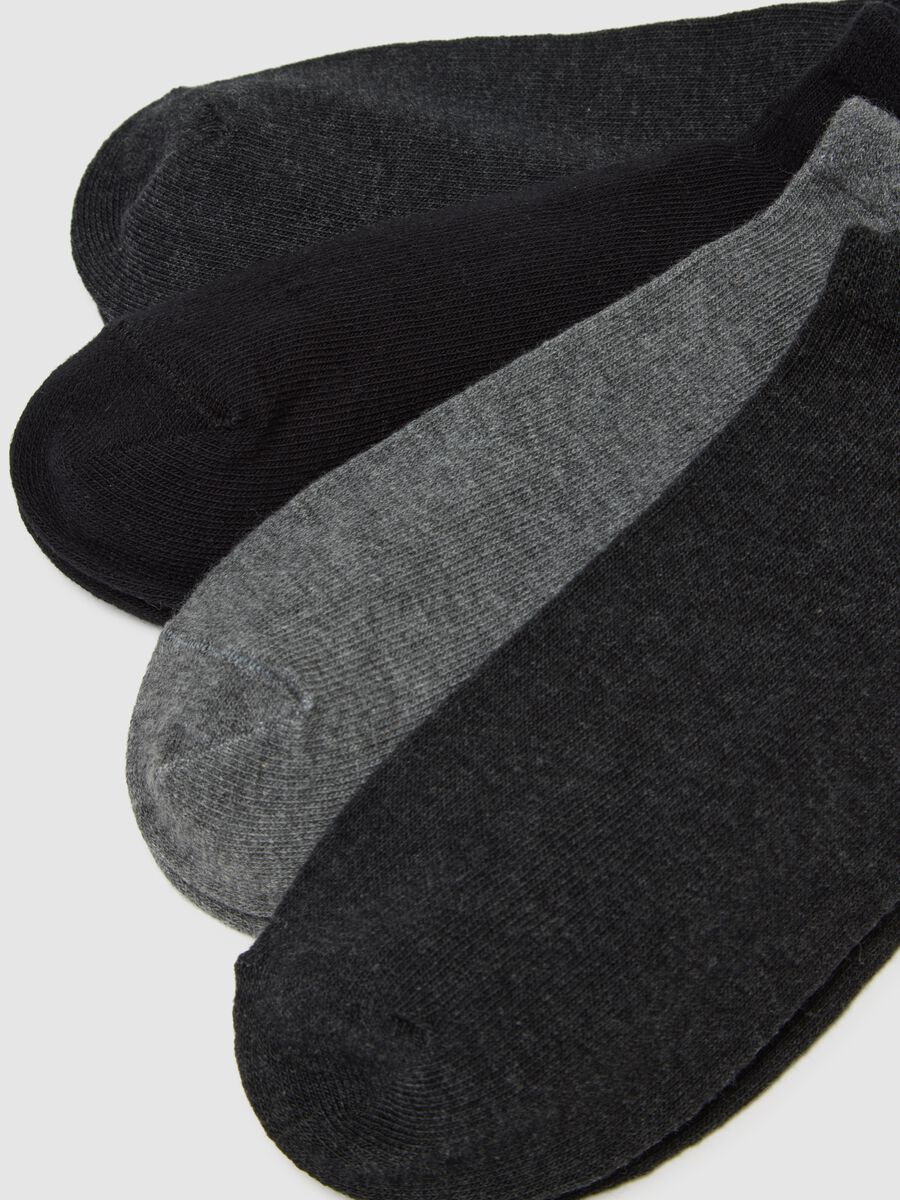 Multipack of multicoloured ankle socks in stretch cotton_2