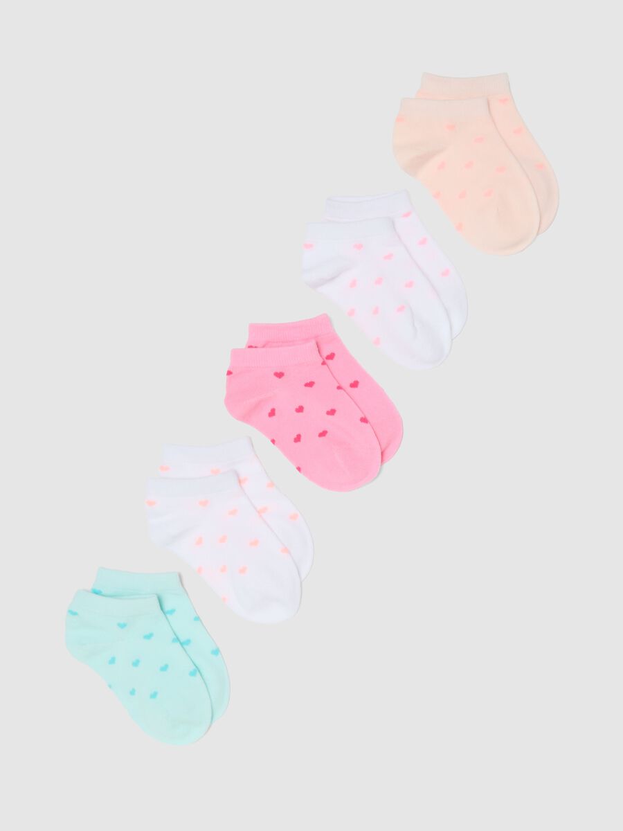 Multipack calzini in misto cotone multicolor da bambina con cuori_0