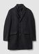 Grey padded wool and viscose blend coat, regular fit_0