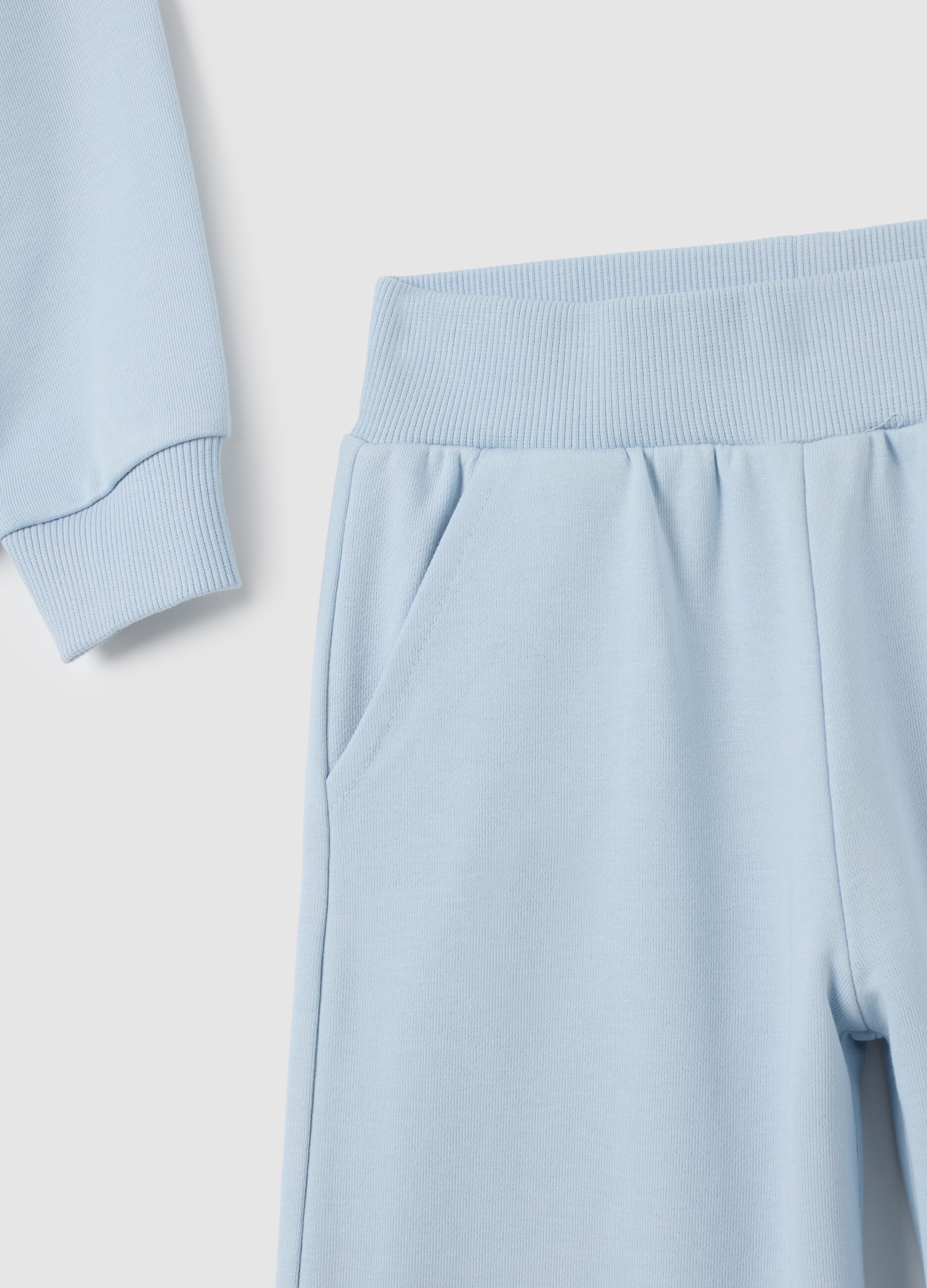 Completo da bambina in misto cotone azzurro regular fit