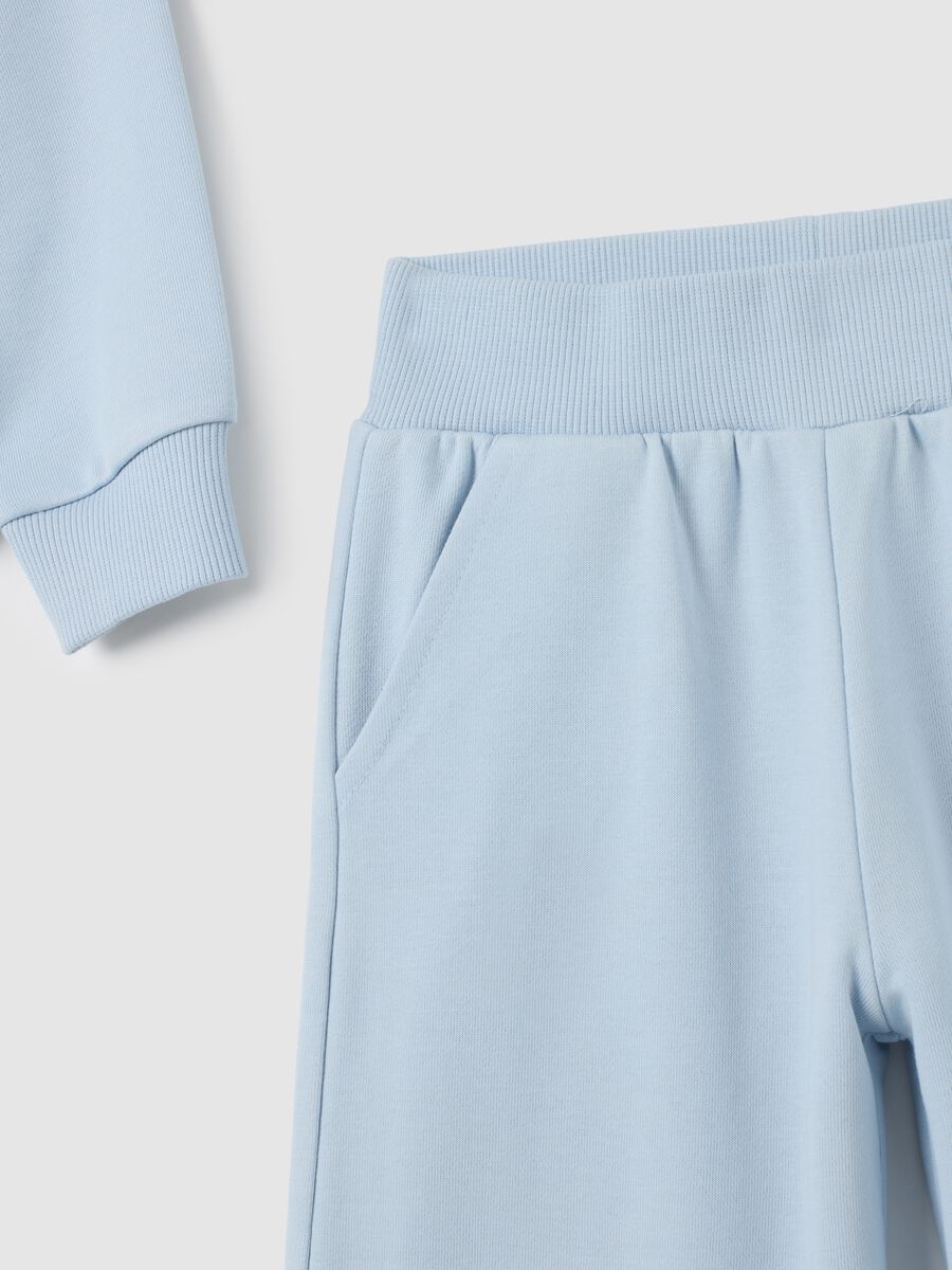 Completo da bambina in misto cotone azzurro regular fit_2
