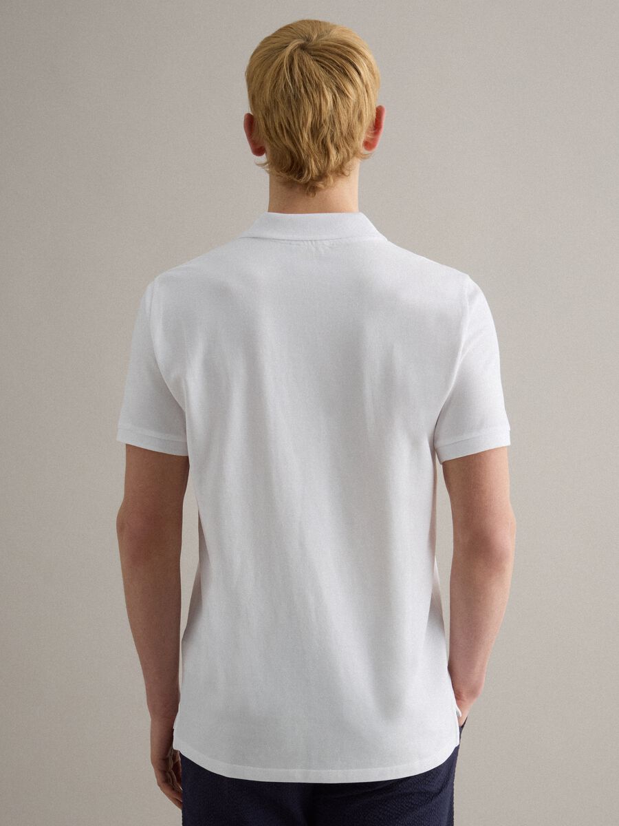 Polo a maniche corte in puro cotone bianca regular fit_3