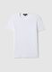T-shirt in cotone elasticizzato bianca slim fit_0