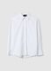 White pure cotton regular fit shirt with classic collar and buttons_4