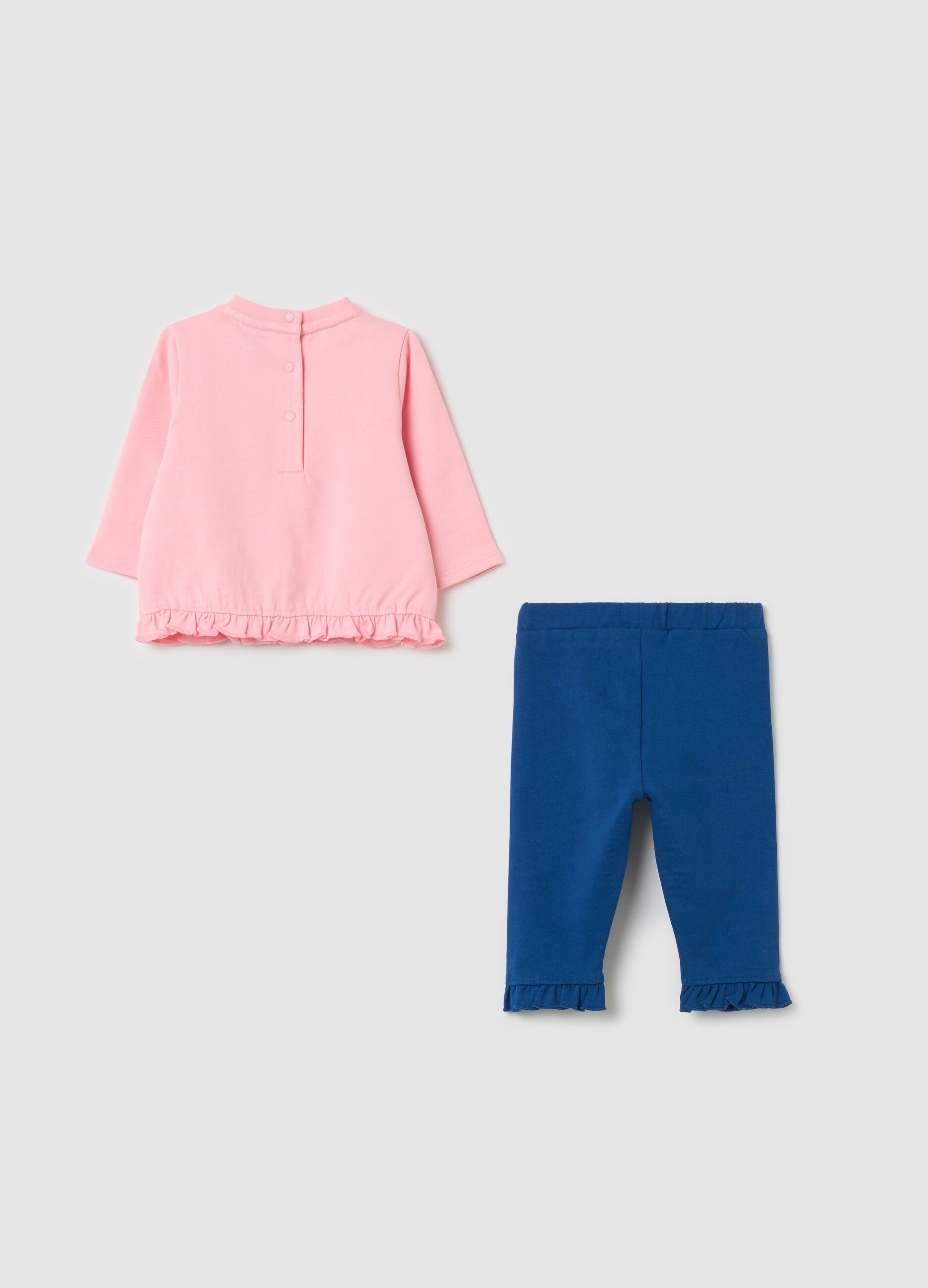 Jogging set in cotone stampa Minnie e Figaro 