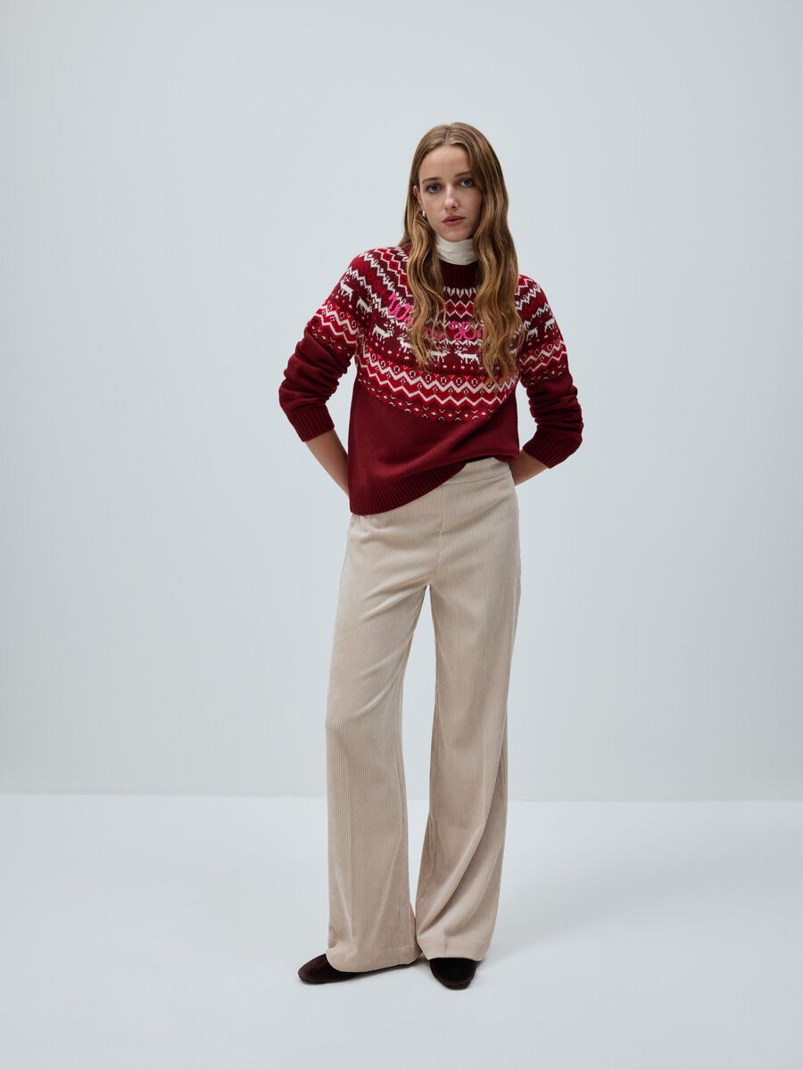 Multicolour Regular Fit Christmas Crew Neck Jumper_0