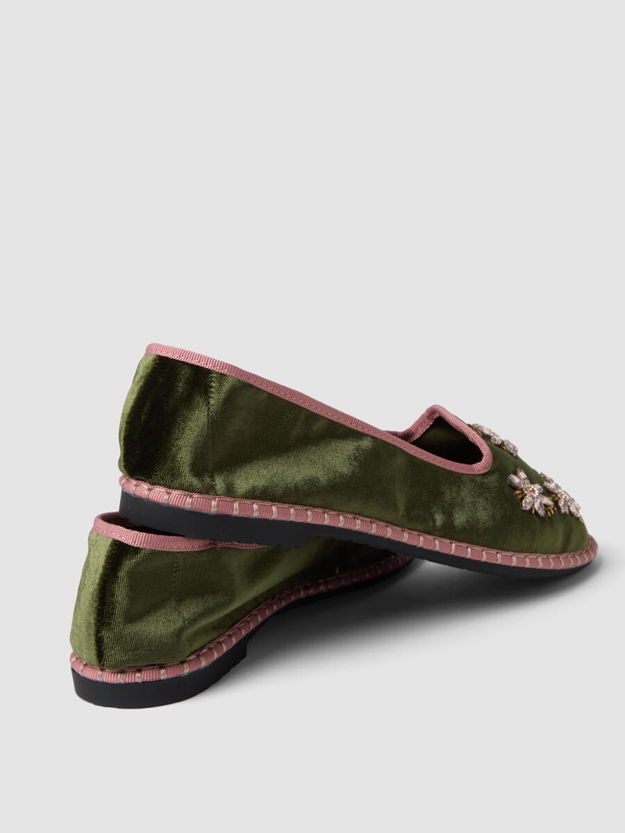 Green Friulane shoes with floral jewel embroidery_2
