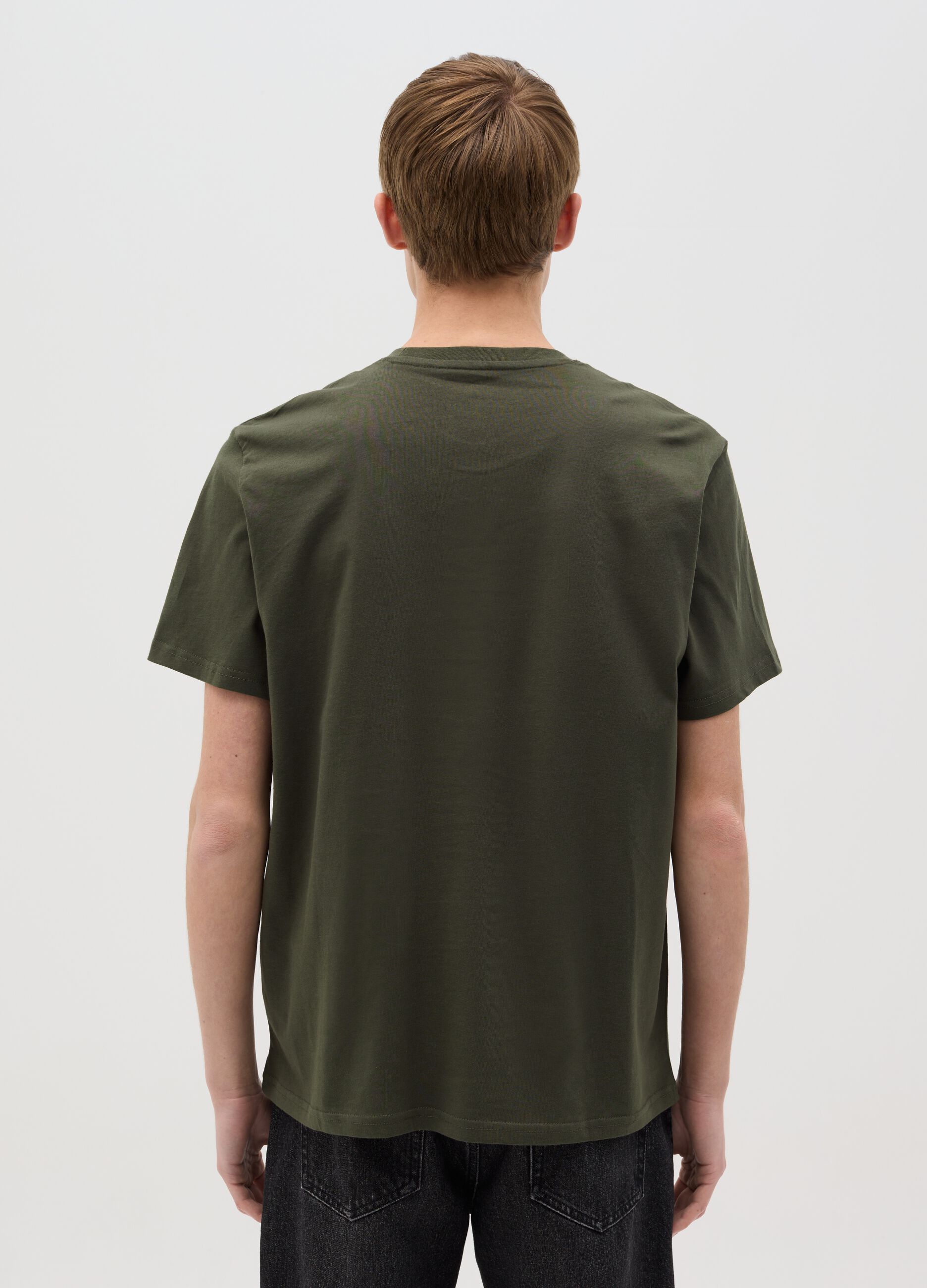 Cotton T-shirt with table football print