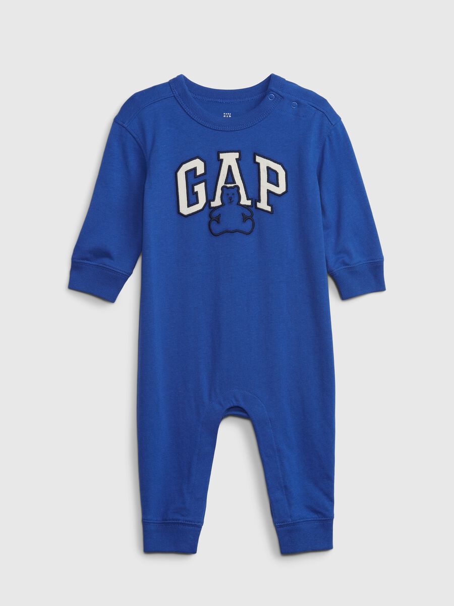 Onesie with logo patch and embroidered bear_0