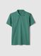 Green pure cotton short-sleeve polo shirt, regular fit_4