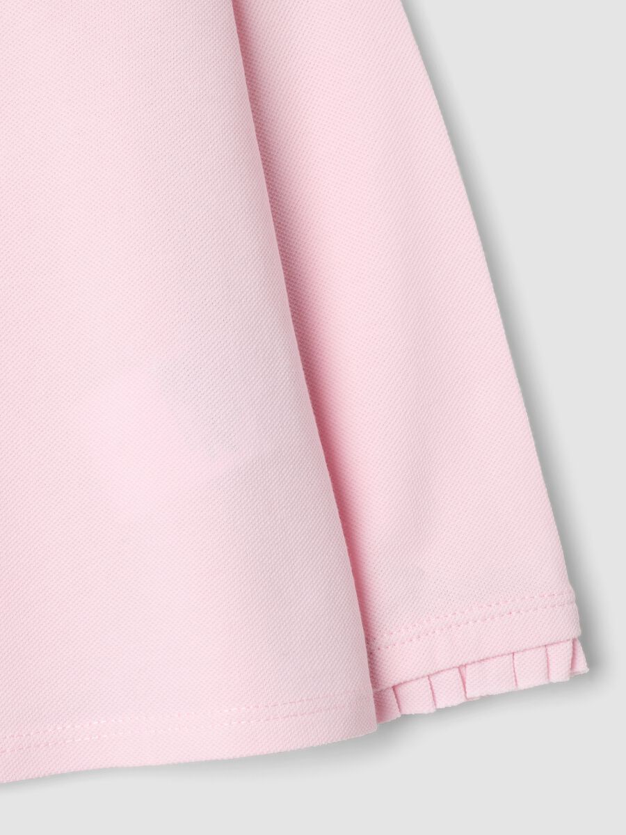 Polo rosa in puro cotone organico a maniche lunghe regular fit per bimba_3