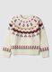 Maglione bianco girocollo jacquard regular fit_0