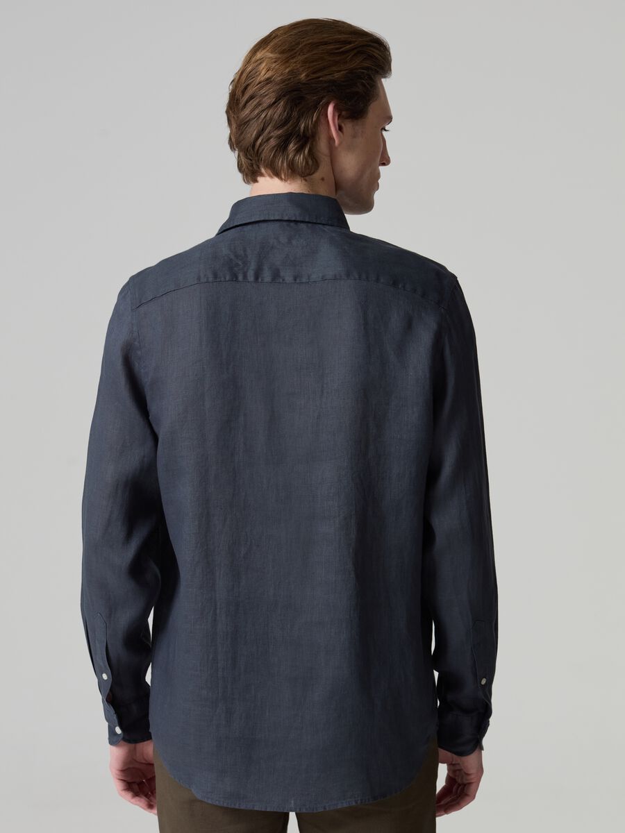 Solid colour linen shirt_2