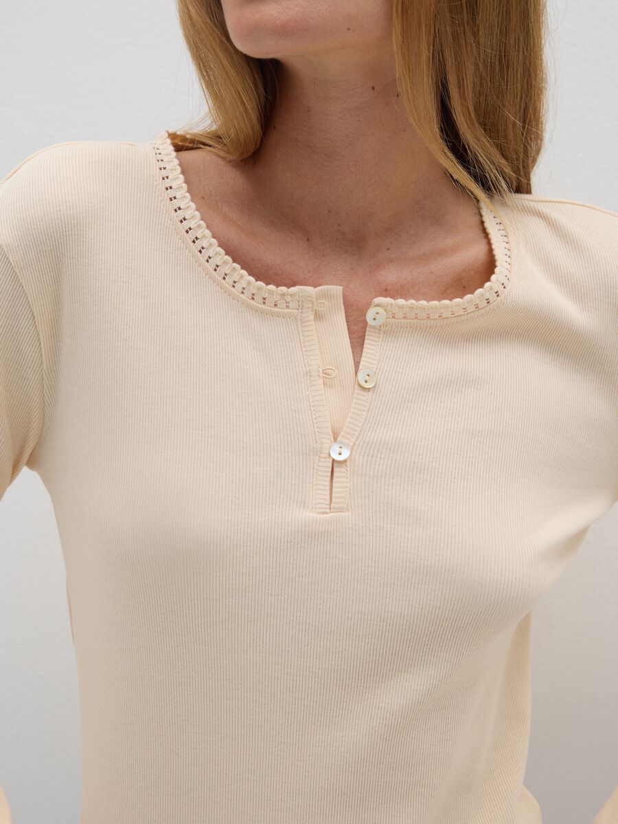 Maglia in puro cotone beige regular fit_3