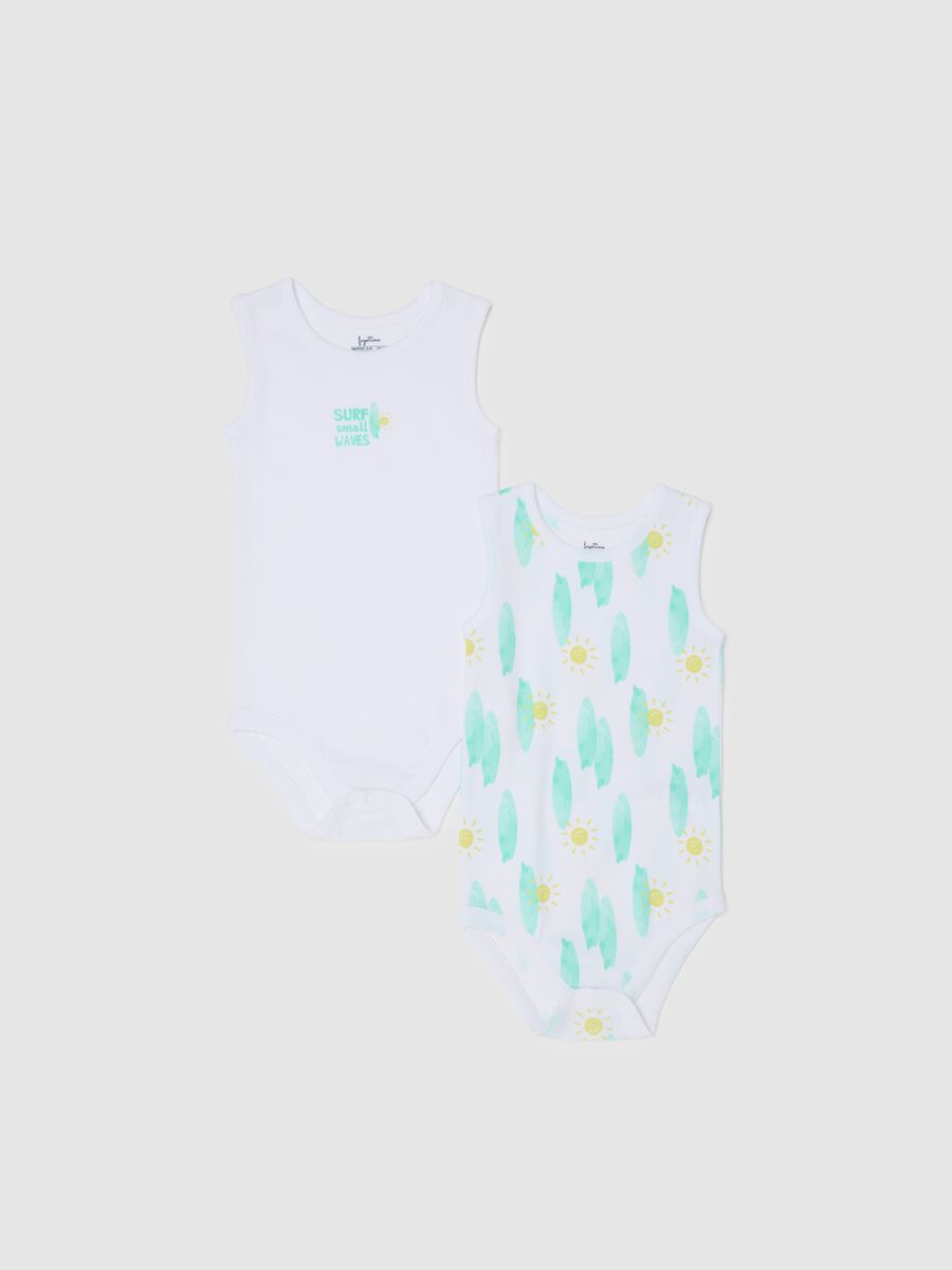 Multicoloured pure cotton child's bodysuit with design_0