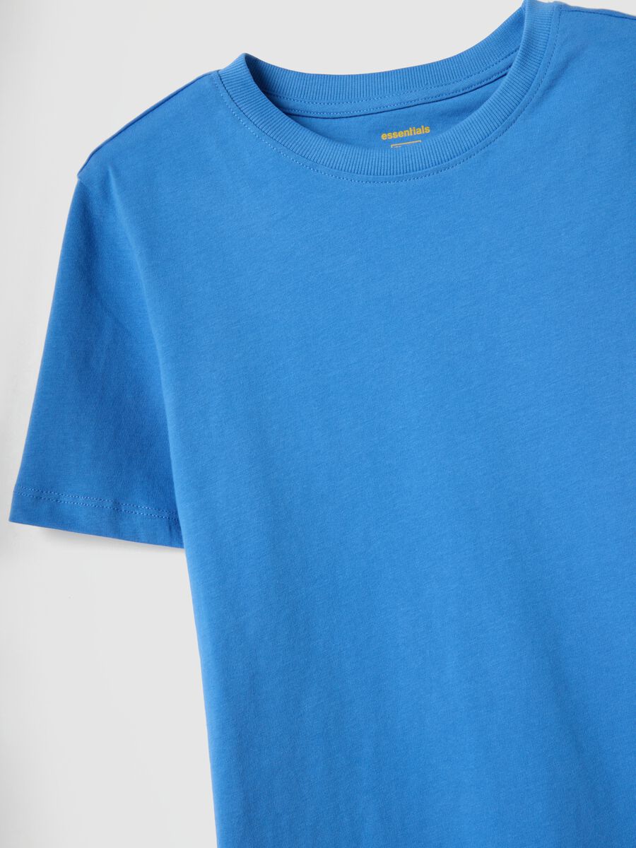 Blue short-sleeve organic cotton T-shirt_1