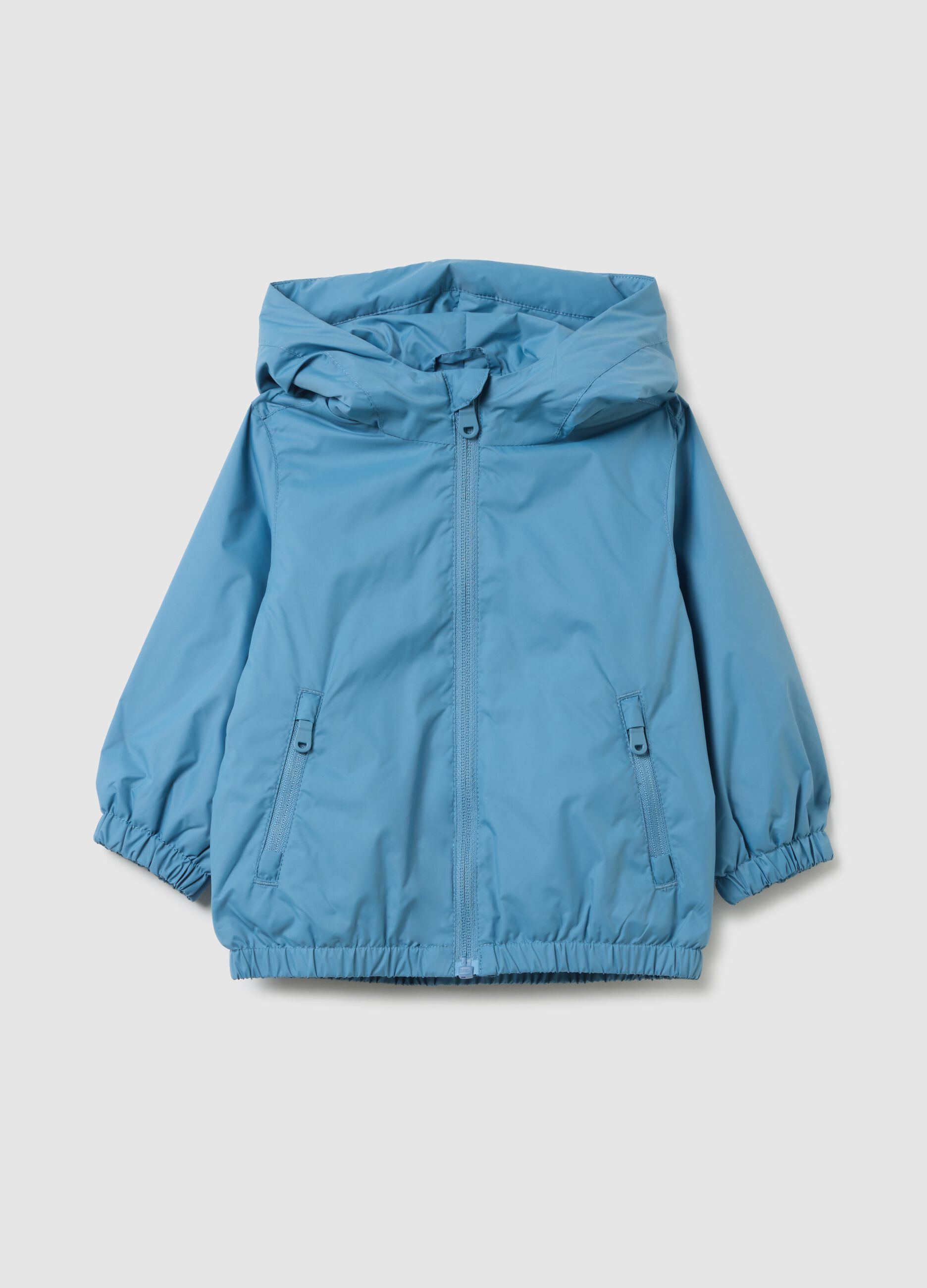 Blue fabric regular fit child's jacket