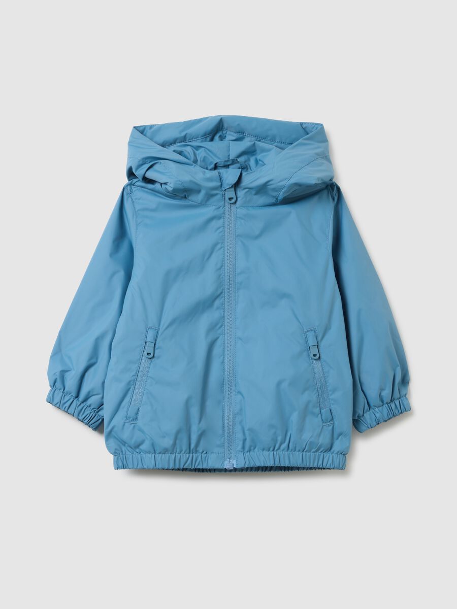Blue fabric regular fit child's jacket_0