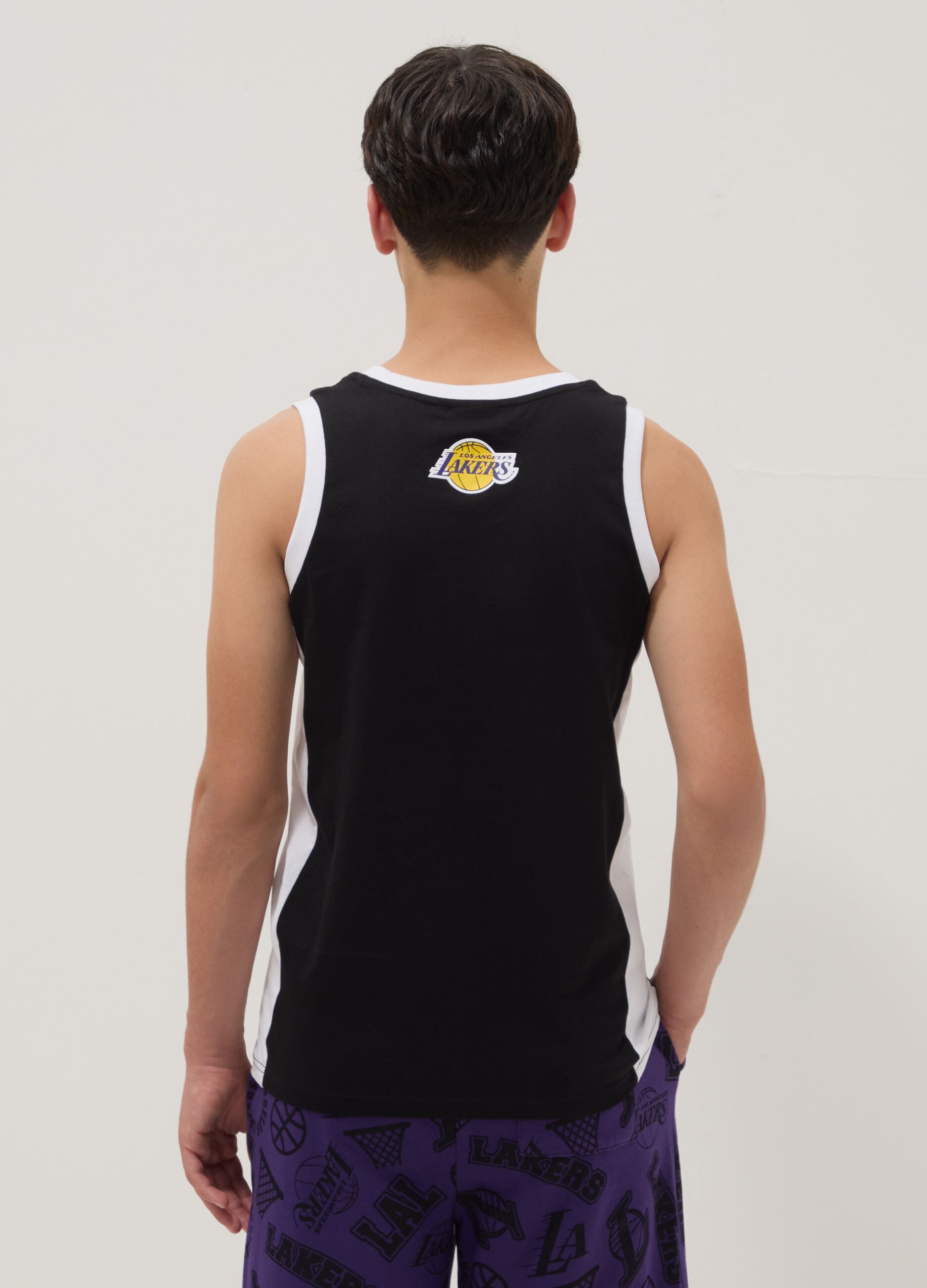 Canotta multicolor in puro cotone da ragazzo relaxed fit Lakers