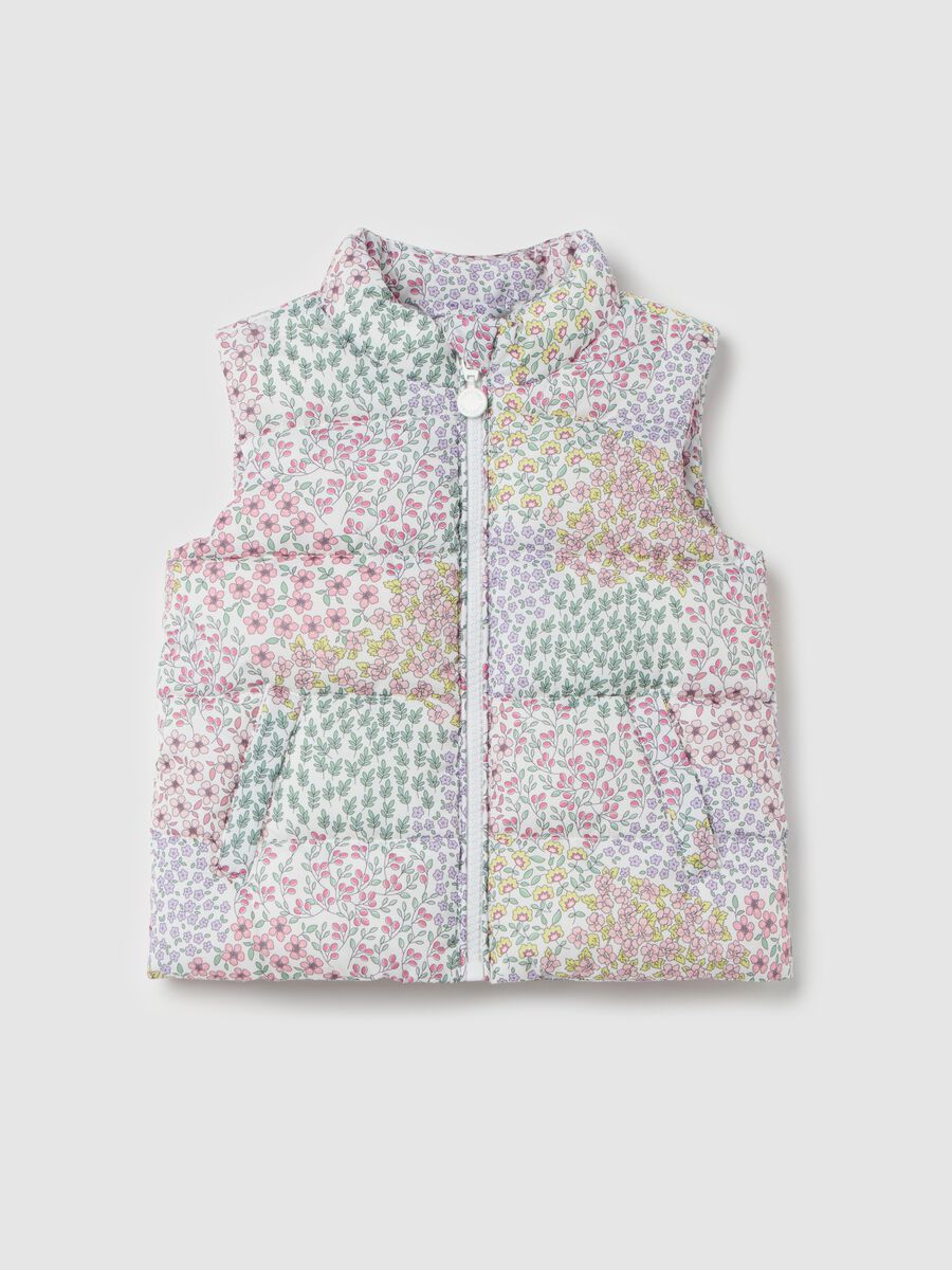 Padded waistcoat with floral pattern_0