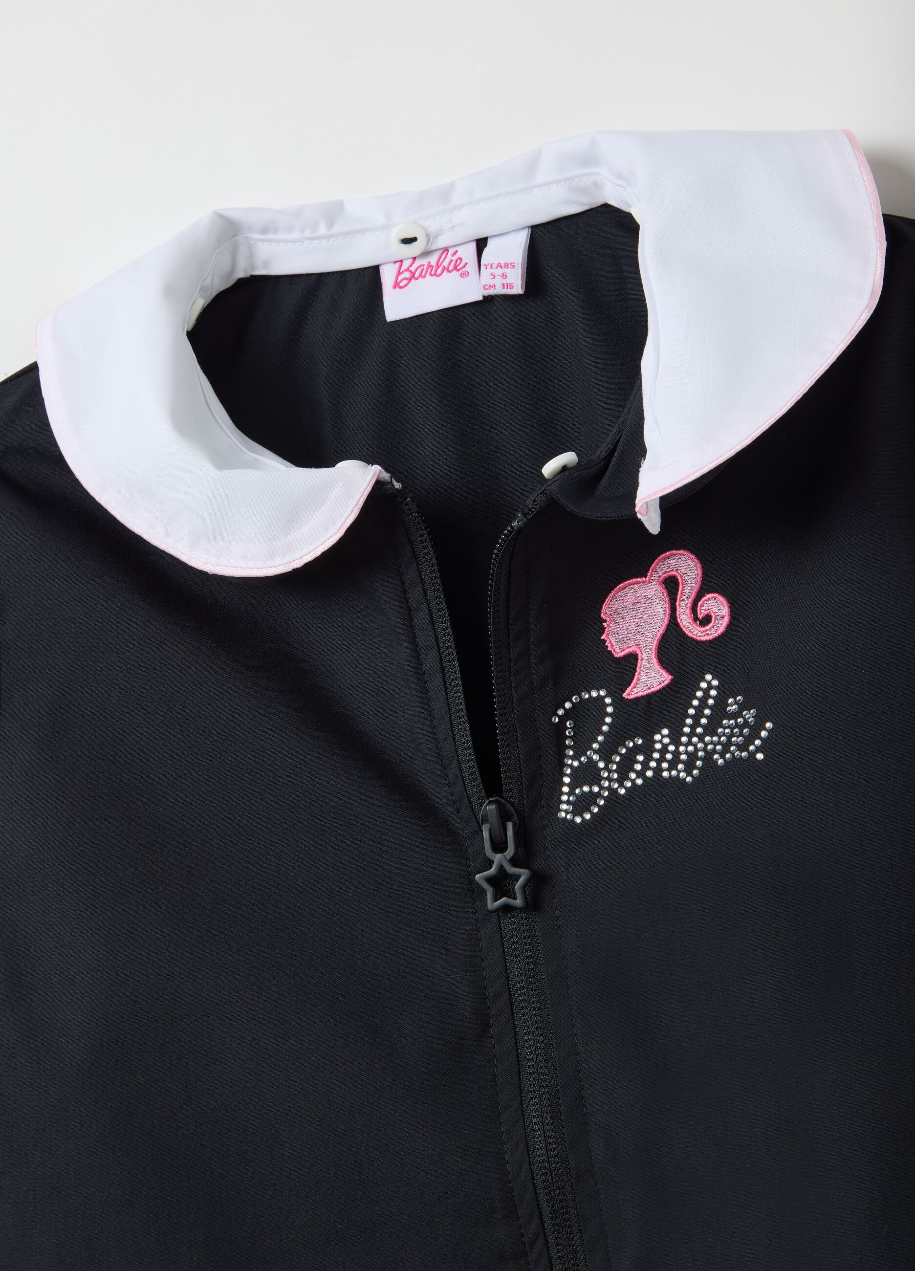 Grembiule scolastico da bambina in misto nero con zip