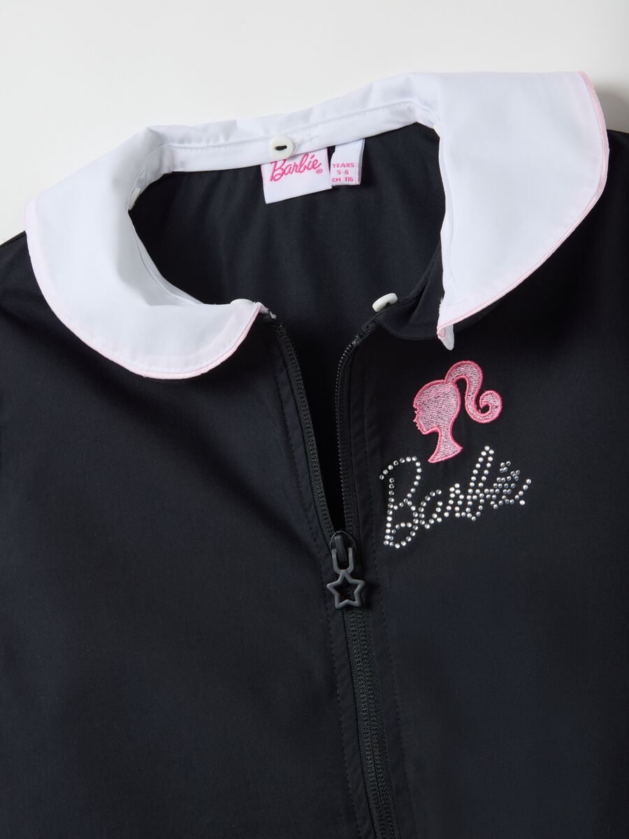 Grembiule scolastico da bambina in misto nero con zip_3